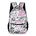 Niapessel Kids Backpack for School, Hipster Street Art Graffiti Pattern Students Bookbags School Bags Girls Boys