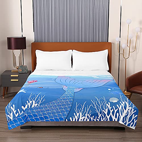 Couvre-lit matelassé réversible ocean 150x200 cm en microfibre douce Chickw1 - 3