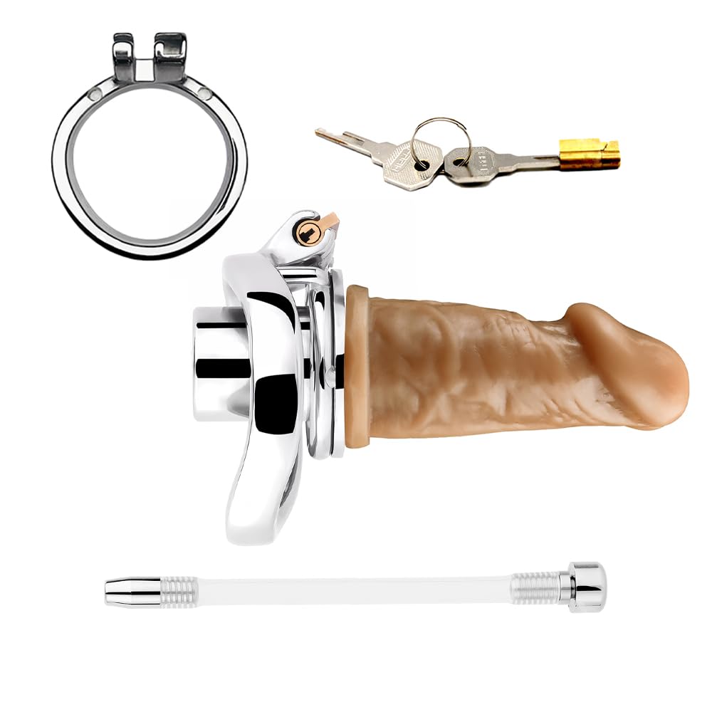2023 Neu Negativer Peniskäfig Bondage Keuschheitsgürtel Mit lang Dildo SM Chastity Cage,Es stehen 4 Ringgrößen zur Auswahl,Extrem Keuschheit Sexspielzeug für Männe (Hautfarbe 50mm)