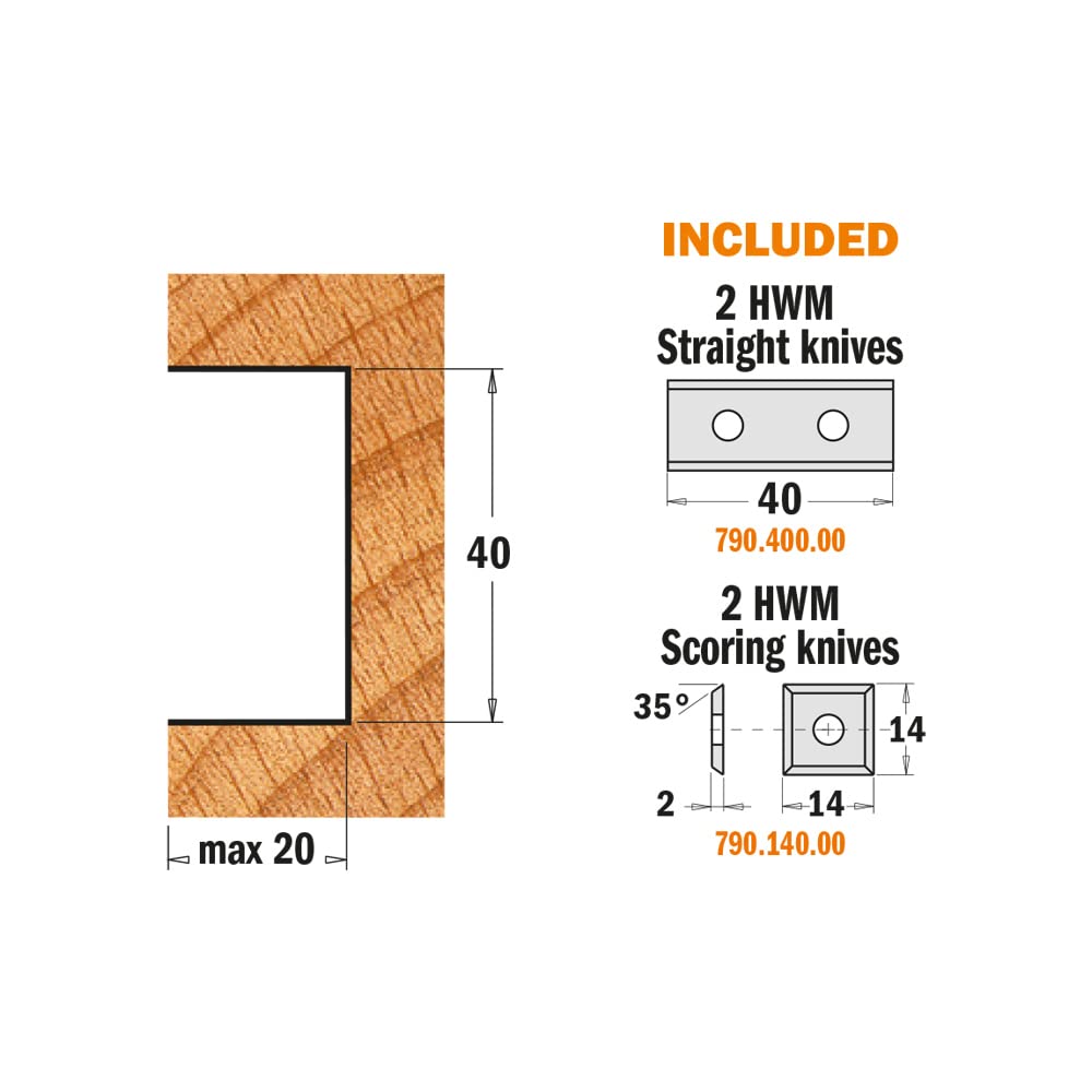 CMT ORANGE TOOLS 694.020.30 - FALZ- UND PROFILMESSERKOPF HM Z2+2 D=100X40X30
