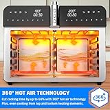 Bridge Pro 36 Litre Air Fryer Oven with French Doors and Accessories - XXL Air Fryer Dual Zone, Family Sized, Double Door, 16 in 1 Table Top Oven, Extra Large for Family, Fast and Healthy Cooking - Image 6