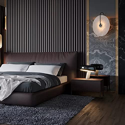 Wfzrxfc Nordic Style Stone Wall Lamp Natural Marble Lampshade Wall Sconce Metal Base Indoor Interior Wall Lights Chinese Style For Living Room Dinning Room Corridor Study Home Lighting Decoration #TOP3