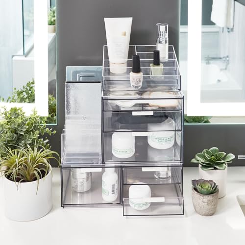 Idesign The Sarah Tanno Collection Organizer na Kosmetyki, Tworzywo Sztuczne, Przezroczysty, 20,5 x 10,2 x 9,3 cm
