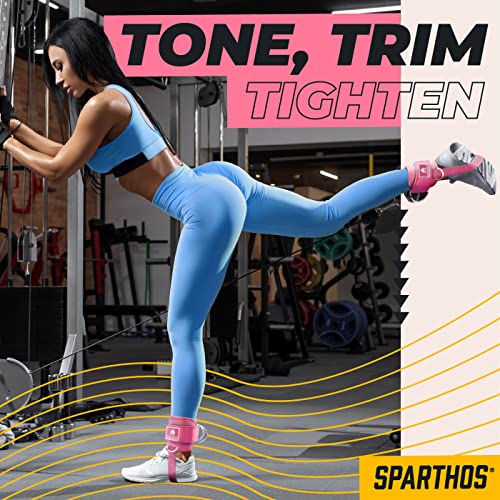 Sparthos Kickback Ankle Straps For Cable Machines - Ankle Cuff Attachment - For Working Out At Gym Machine, Weight Cables - Glute Workout Exercise Ankle Strap Accessories - (Pink, Pack Of 2) #TOP2