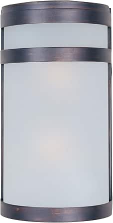 Two Light Oil Rubbed Bronze Frosted Glass Outdoor Wall Light