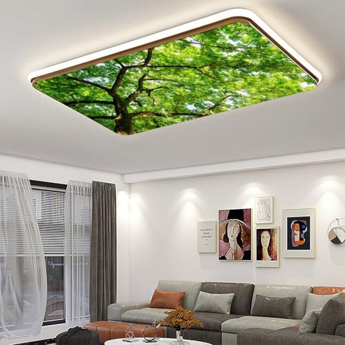 Image of 2Pcs Tree Fluorescent Light Covers for Ceiling Lights Classroom, Magnetic Light Filters for Office, Classroom, Home 4 X 2 Feet