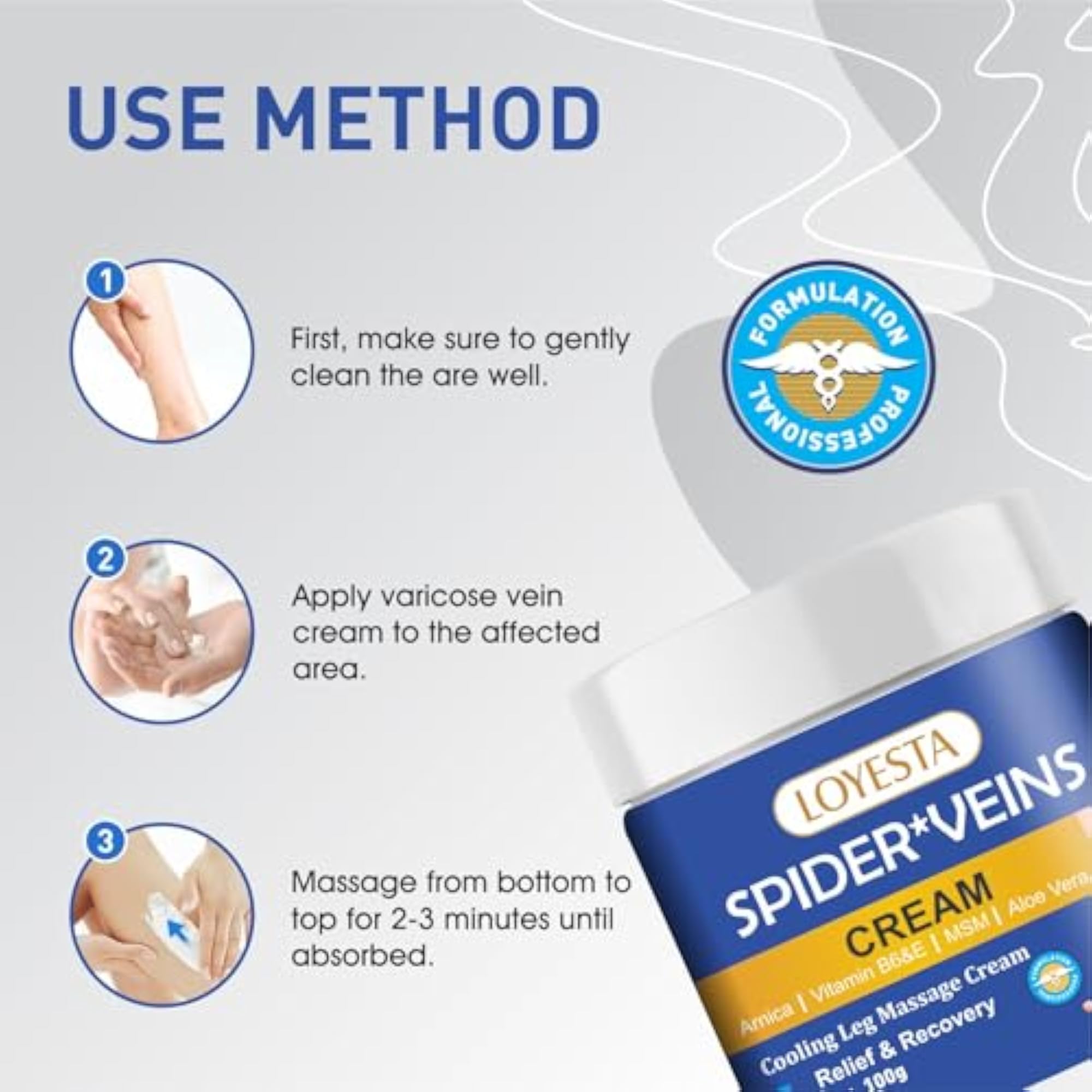 Spider Veins Cream for Legs, Cooling Leg Massage Cream