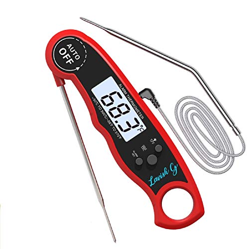 Lavish G Digital Meat Thermometer with Instant Read Food Thermometer for Oven Safe Grill BBQ auto Calibration for Indoor Outdoor Cooking