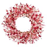 wwmira 24 Inch Floral Wreath for Valentine‘s Day...