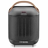 DeLonghi Radiateur céramique HFX30C18.AG | Chauffage mobile pour un apport de chaleur rapide et sélectif | 2 niveaux de puissance | Fonction antigel | Puissance 1 800 W, Gris (Anthracite)
