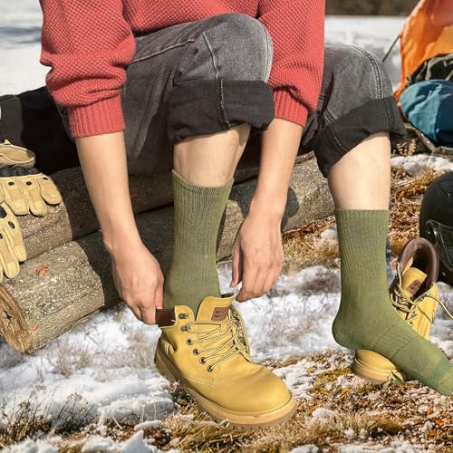 Image of 360 Cushioned Thermal Crew Socks Men Women, Thick &Warm Boot Sports Socks Hunting Sking Hiking Home Work Outdoor