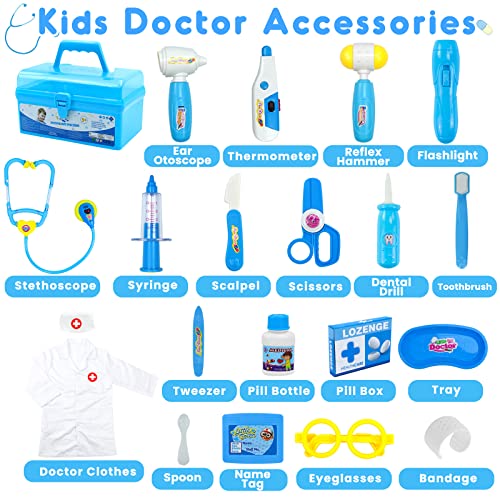 Doctor Kit For Kids Toys Toddler Girls Boys For 3 4 5 Year Old Pretend Play Dress Up Educational Dentist Doctor Set Costume Stethoscope Medical Kit Role Play Birthday Gifts For 2 3 4 5 6 #TOP4