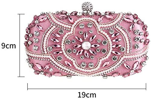 RajoNN Abendhandtaschen für Damen, Tasche, Strass, Hochzeit, Bankett, Clutch, Schultertasche, Kettentasche (Silber) (Schwarz)