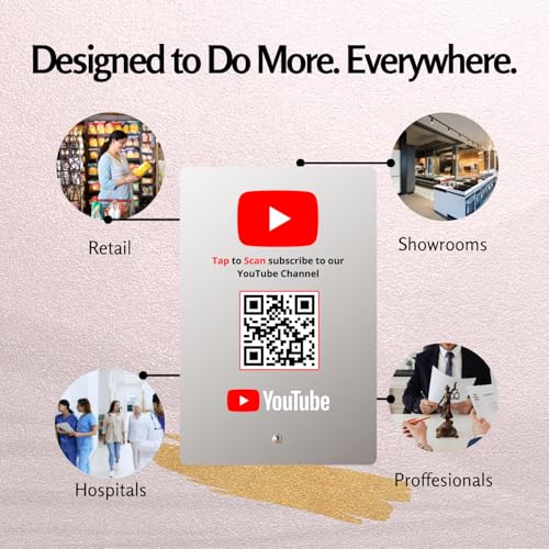 Image of YouTube Standee with NFC & QR Code | Acrylic Standee for Channel or Video Access | Configure via Dashboard | Contactless Counter Display