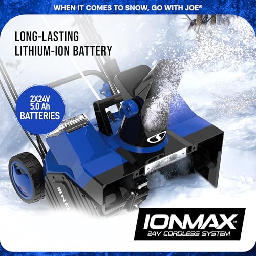 image for Snow Joe 48V Cordless Snow Blower Kit w/ 2x 5Ah Batteries, Dual-Port C