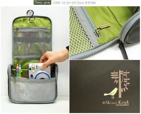 Outdoor Hanging Wash Bag Travel Storage Cosmetic Sorting Bags Toiletry Bag (Deep Green)