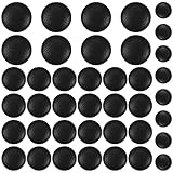 SHENLIU 40 Stück Knöpfe Schwarz mit Stoffüberzug, 18/15 /10 mm Polsterknöpfe Runde Retro Bastelknöpfe Satinstoff Bezogen Nähknöpfe Für Mantel Kleidung Jacke Blazer Anzüge DIY