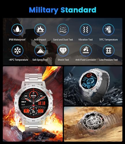 Image of SUNKTA Smart Watches for Men(Answer /Calls),1.39 inch Touchscreen /5ATM Waterproof /120+ Sports Modes Fitness Watch with Heart Rate for Android /iOS BW1846R