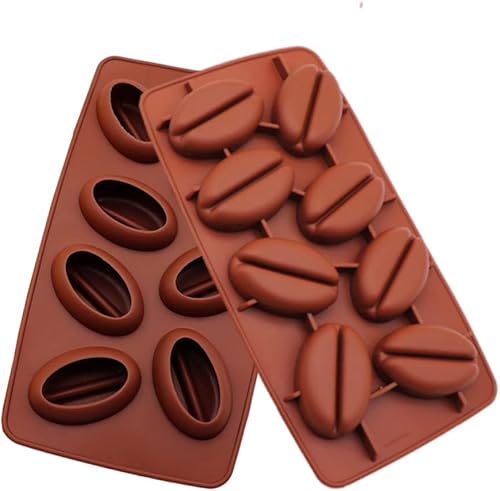 Molde de silicona para cubitos de hielo en grano de café, 8 cavidades, 8 cavidades, molde para caramelos, fondant, mousse, pastel, chocolate, leche,
