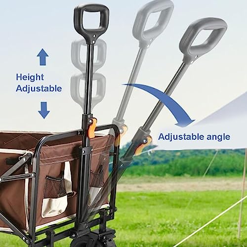Carretilla plegable para camping, vehículo utilitario para exteriores, carrito plegable de cuatro ruedas para acampar, ruedas giratorias 360°, apto para camping y pesca miniatura 3