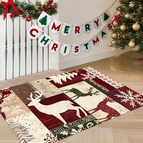 Tapete navideño lavable 2x3 pies antideslizante miniatura 1