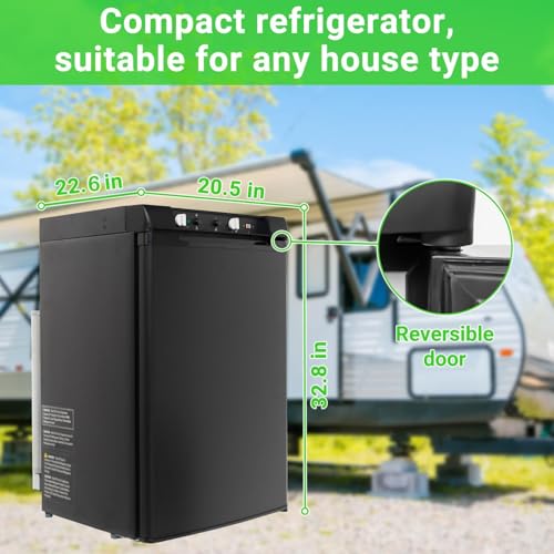 RV 3-Way Propane Fridge 3.5 Cu.Ft