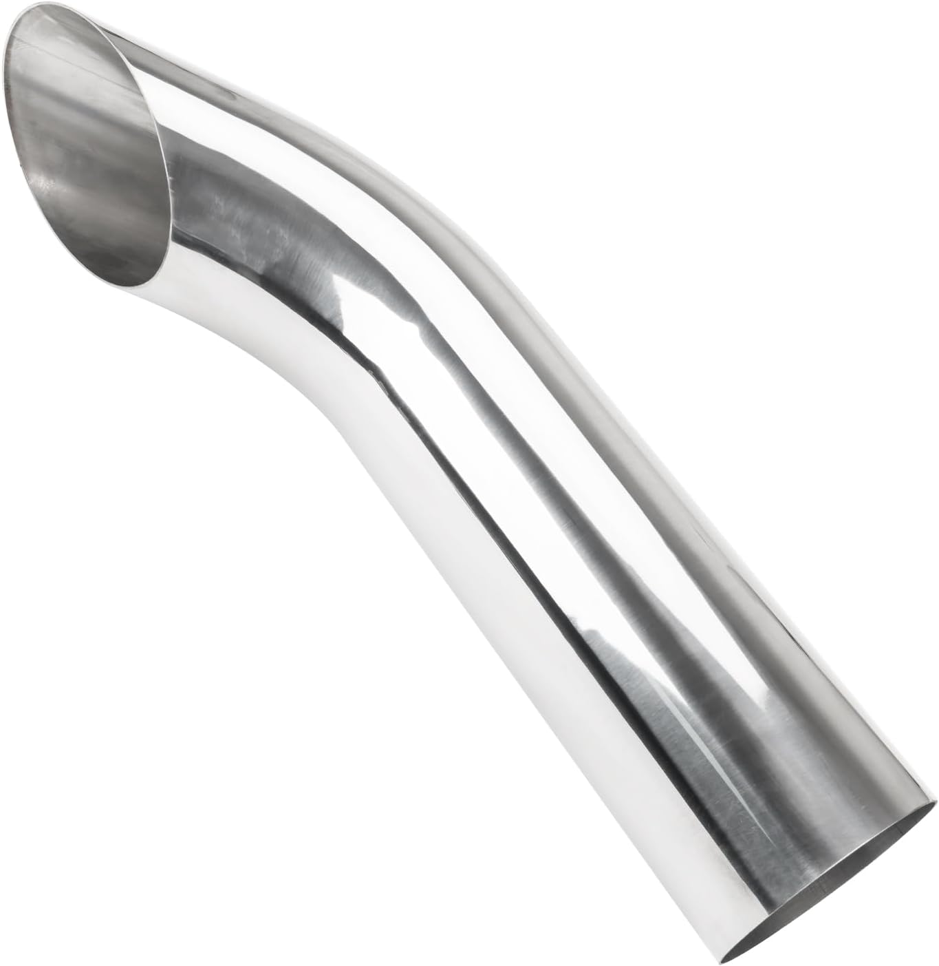 PHILTOP Smoker Exhaust Stack Tip,5"Inlet 5"Outlet 24"Long Stainless Steel Miter Angle Cut Diesel Smoker Exhaust Stack Tip - 1Pcs Silver