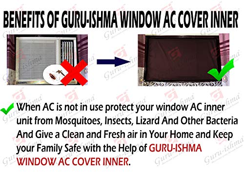 Image of Waterproof Polyester Window AC Cover 1.5 Ton - Indoor & Outdoor Combo Set with Elastic fit | All-Weather Dustproof UV & Scratch Protection, Durable Secure Fit-(Blue)