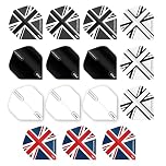 RED DRAGON Hardcore Union Jack Pack Extra Thick Standard Dart Flights - 5 sets Per Pack (15 Dart Flights in total)