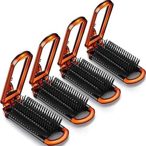 4 Stück Faltbare Haarkamm mit Spiegel Tragbare Mini Haarbürste Klein Kompakt Taschen Haarkämme Cover