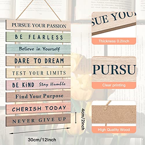 HLNIUC Motivational Wall Art,Positive Inspirational Quotes Hanging Wooden Sign, Set of 9 (1.5"x12") Inspirational Wall Art For Office,Classroom Decor(Morden Style) by HLNIUC - Image 7