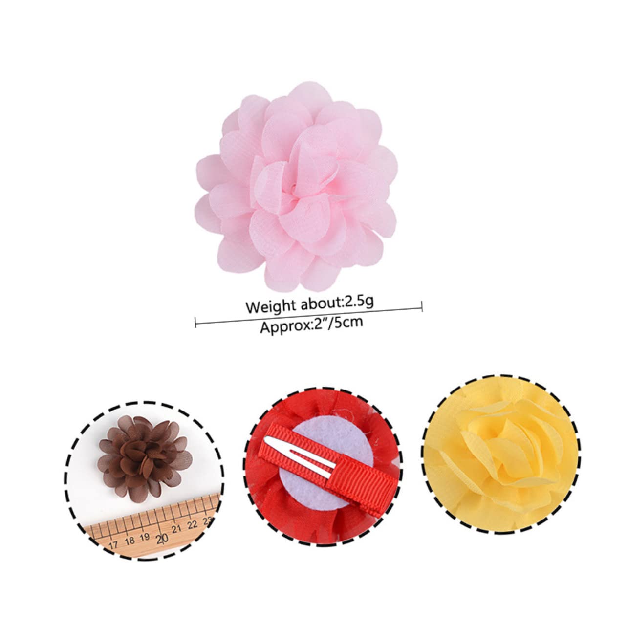 20pcs Chiffon Flower Hair Clips for Girls Xmas Kids Hair Accessories