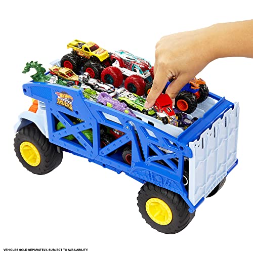 Hot Wheels Monster Trucks Monster Mover Rhino, Toy Car Hauler, Holds 12 1:64 Scale Monster Trucks Or 32, With Ramp Launch, Gift For Kids 3 Years & Up #TOP4