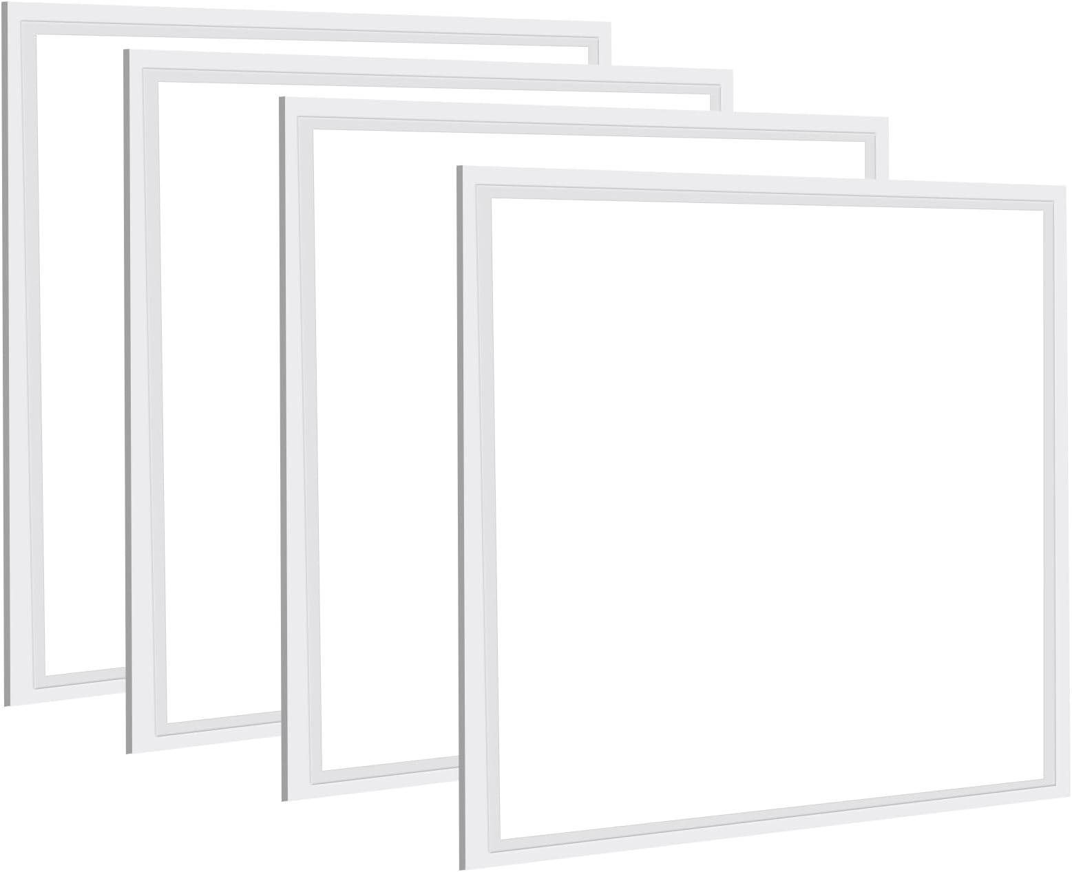 WYZM 4 PCS of 2X2ft LED Troffer Flat Panel Light for Drop Ceiling,45W with 5800 lumens,5000 White Color,2x2 LED Troffer Replacement Light Fixture,0-10V Dimmable,100-277V,ETL Listed