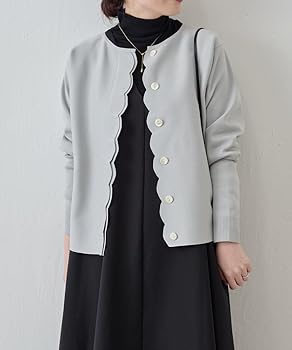 Amazon | [BEARDSLEY] [ビアズリー] スカラップ比翼カーディガン