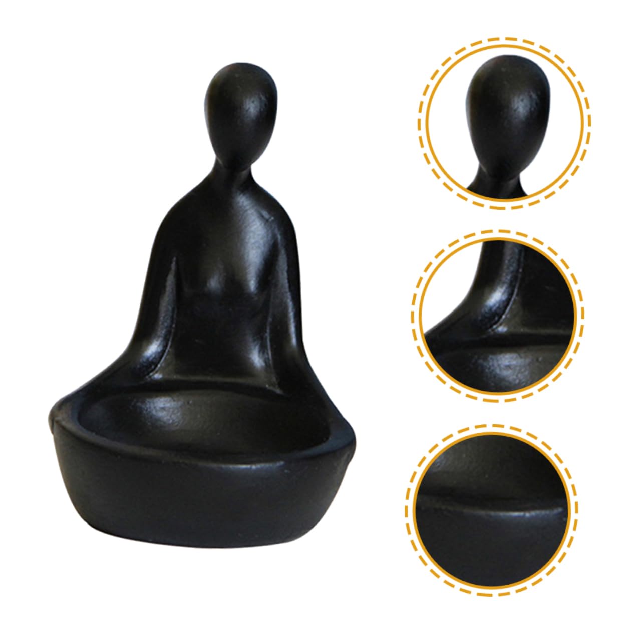 Amosfun 3st Leuchter Kerzenschale Abstrakte Kunstskulpturen Denker Figur Kegelkerzenhalter Moderne Kerzenhalter -statue Abstrakter Charakter Für Tisch Harz Black