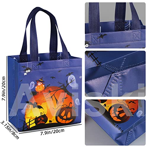 Aviski 8Pcs Halloween Trick Or Treat Bags, Small Halloween Tote Bags With Handles, Gift Bags, Multifunctional Non-Woven Halloween Bags For Gifts Wrapping, Trick Or Treat, Halloween Party Supplies #TOP1