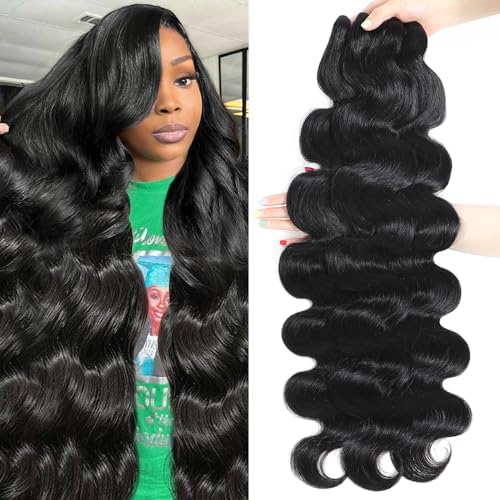 15A Raw Human Hair Bundles Body Wave Human Hair,Triple Lifespan Indian Virgin Hair,No Tangle Shedding,Multiple Washes Keep Texture Silky Soft (3 Bundles Natural Color, 24 24 24Inch)