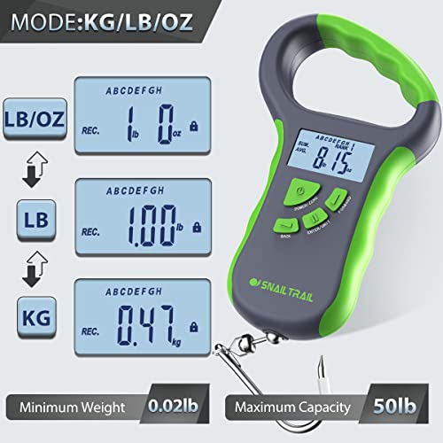 image for SNAIL TRAIL 8 Storage Bins 50 lbs Digital Bass Fish Scale & 7.5'' Lip 