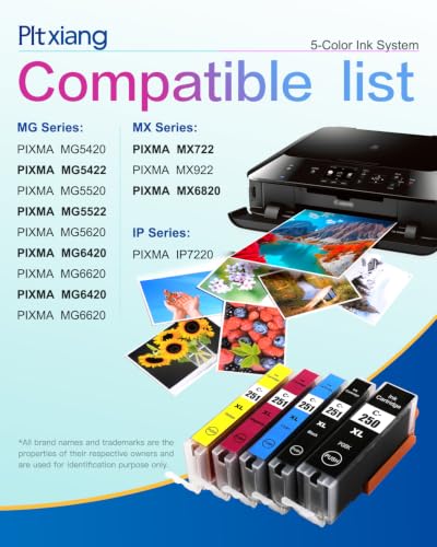 Image of compatible with Canon PGI-250 XL CLI-251 XL Ink cartridges , High Yield 10-Pack (No gray ink )for PIXMA MX922 MX722 MG5420 MG5520 MG5620 MG6320 MG6420 MG6620 MG7520 IP7220 IP8720 IX6820 Printers