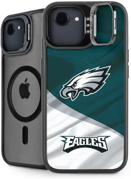 Skinit Kickstand Phone Case Compatible with iPhone 16e - Officially Licensed NFL Philadelphia Eagles Camo Design