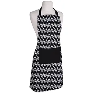 AIRWILL, 100% Cotton Designer Printed Aprons, Sized 65cm in Width & 80cm in Length with 1 Center Pocket, Adjustable Buckle on Top and 2 Long Ties On Both 2 Sides. Pack of 1 piece 