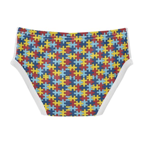 Boys' Exclusive Briefs Toddler Underwear 95% Combed Cotton Boxerbriefs 2T Puzzle Piece Pattern 122