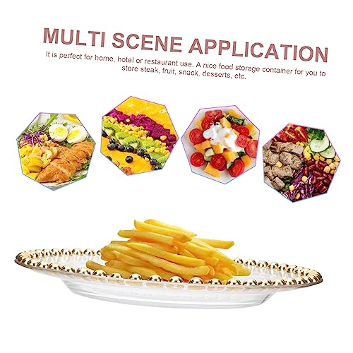 Plato de vidrio para carnes multiusos chapado en dorado miniatura 6