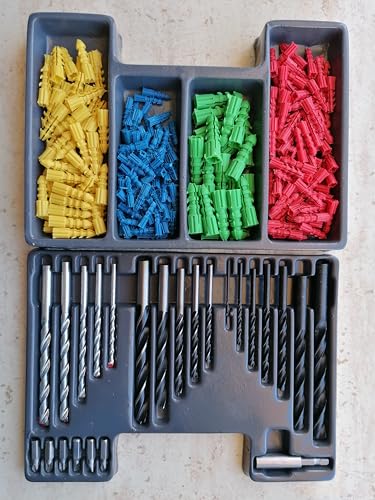 Brocas, Puntas y Tacos Surtido 300 Piezas en Estuche – Kit Comple...