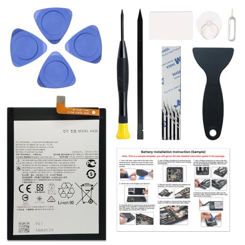 Image of New Battery Replacement KX50 Compatible with Motorola G Stylus 2020, G Pro, G8 Stylus, with Repair Toolkit & Instruction