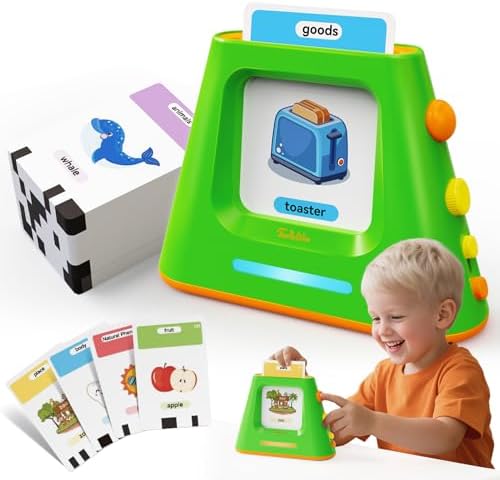 Talking Flash Cards for Toddlers: Self-standing & Dual-Speed Learning Toys with 448 Sight Words - Speech Therapy Toys for Autism Montessori Education - Birthday Gifts for Boys Girls Sensory