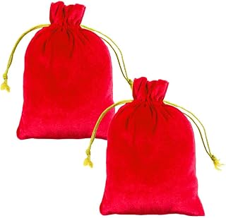 Dulhan 2 Pc Vibrant Velvet potli Bags for Return Gifts for ladies Women | Winter Drawstring pouches for Wedding gift, hald... Price In India