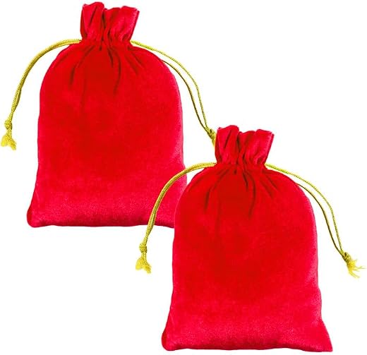 Dulhan 2 Pc Vibrant Velvet potli Bags for Return Gifts for ladies Women | Winter Drawstring pouches for Wedding gift, hald...