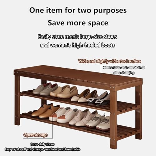 Banc à chaussures compact pour optimiser les petits espaces avec un rangement en bambou léger - 4